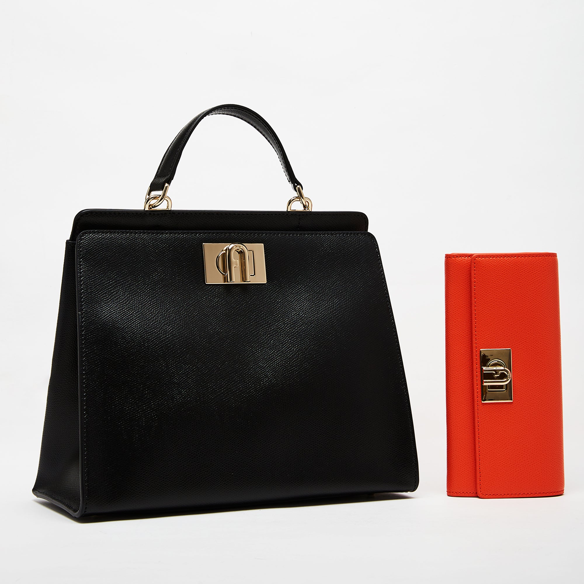Furla 1927 Top Handle Bag with Continental Wallet Combo Nero Clivia M One Size