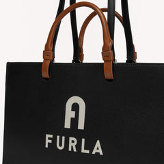 Furla Varsity Style Tote Bag WB00725 Nero & Perla E L