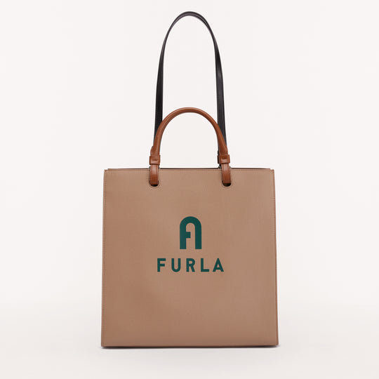 Furla Varsity Style Tote Greige Jasper L