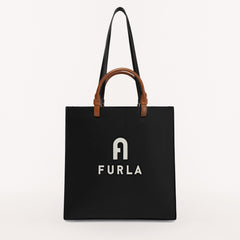 Furla Varsity Style Tote Bag WB00728 Nero & Perla E L