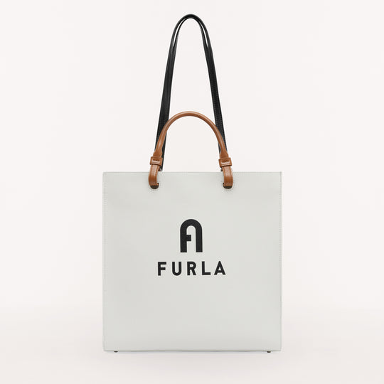 Furla Varsity Style Tote Marshmlow Nero L