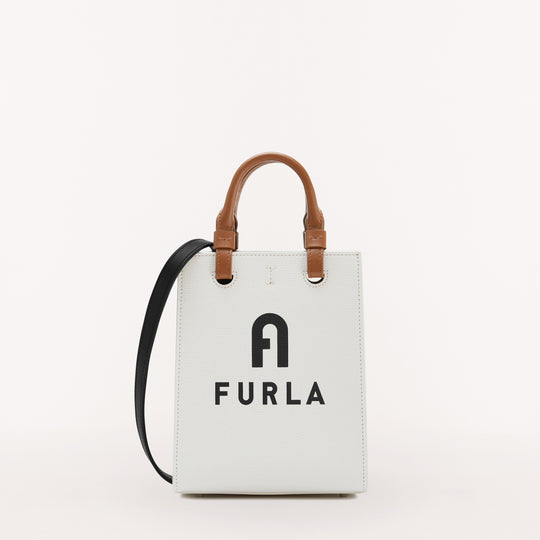 Furla Varsity Style Tote Marshmlow Nero Mini