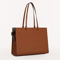 Furla Varsity Style Tote, Cognac H+Nero, Vit King Eracle