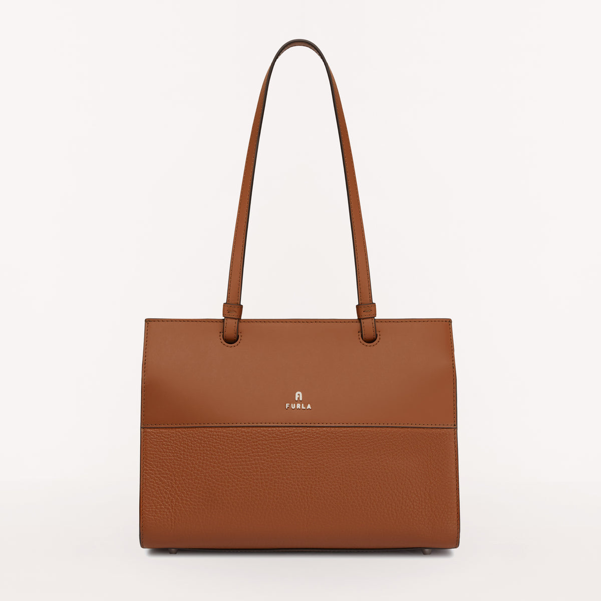 Furla Varsity Style Tote, Cognac H, Vit Kng Vit Erc