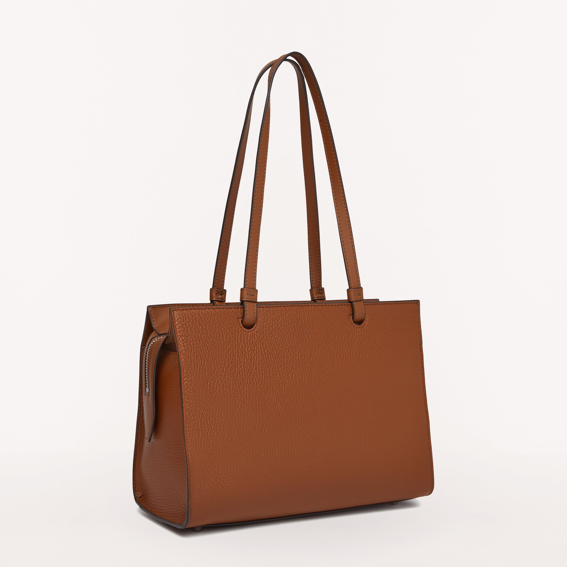 Furla Varsity Style Tote, Cognac H, Vit Kng Vit Erc