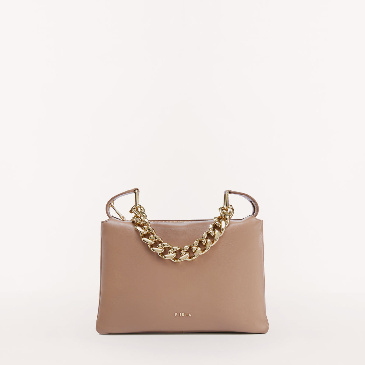 Furla Piuma Shoulder Bag, Greige, Vitello Taita