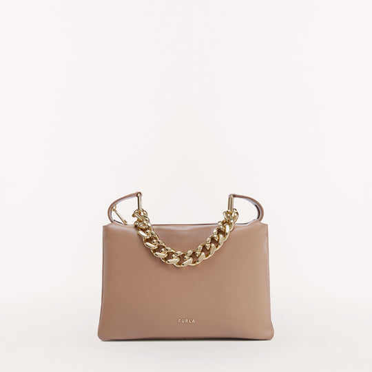 Furla Piuma Shoulder Bag Greige S