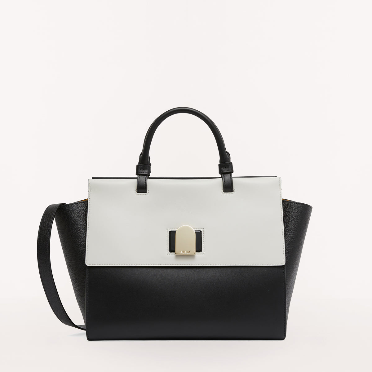 Furla Emma Tote , Nero+Marsmlow, Vit Rom Blk Era