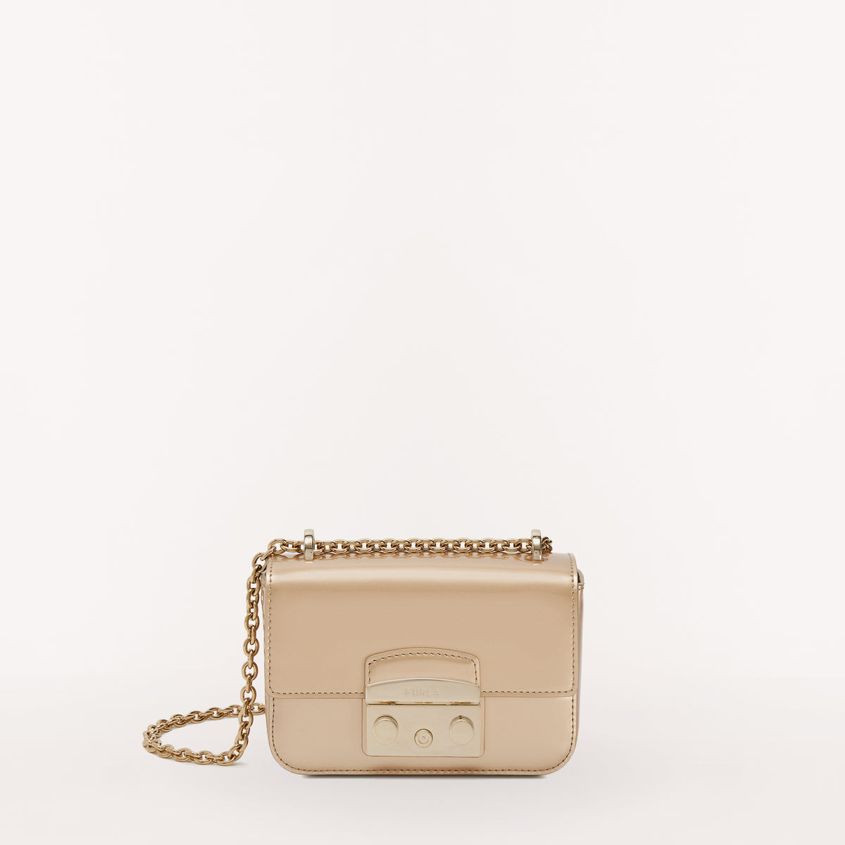 Furla Metropolis Crossbody, Champagne, Vit Jason Metal