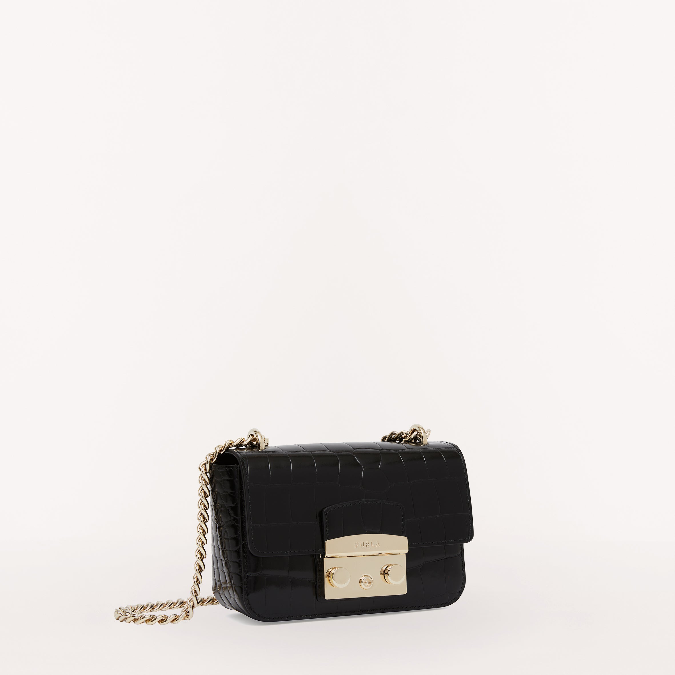 Furla Metropolis Crossbody, Nero, Vit Cocco Bombe