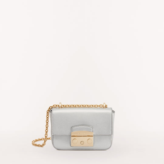 Furla Metropolis Crossbody Bag Silver Mini