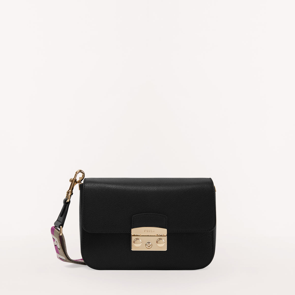 Furla Metropolis Webbing Strap Crossbody Bag Ner/Marm/Violet S WB00838 WB00838BX00061914S1007