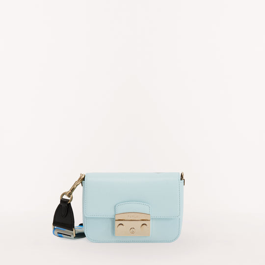 Furla Metropolis Webbing Strap Crossbody Bag Minty/Cerulean Mini