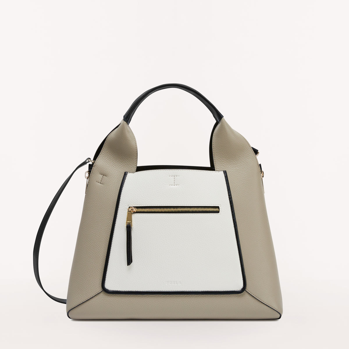 Furla Gilda Tote W/Zip Pocket, Mar+Marmlw+Ner, Vit Era Blk Sor
