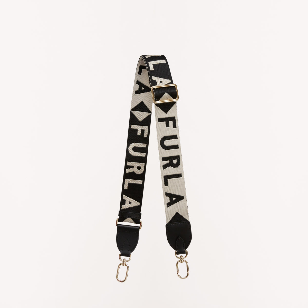 Furla Fiona Shoulder Strap, Nero Perla, Nas Log Triangl