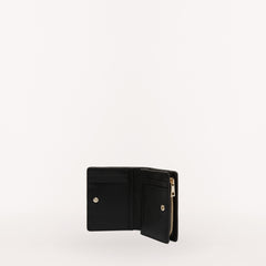 Furla Camelia Compact Wallet Zip, Nero, Vitelo St. Ercle