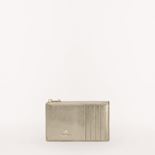 Furla Camelia Zipped Card Case Clr Gold Bronze M