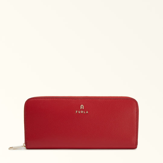 Furla Camelia Zip Around Slim Wallet Rosso Vene XL