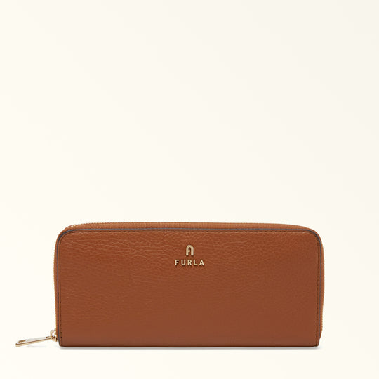 Furla Camelia zip Around Slim Wallet Cognac h XL