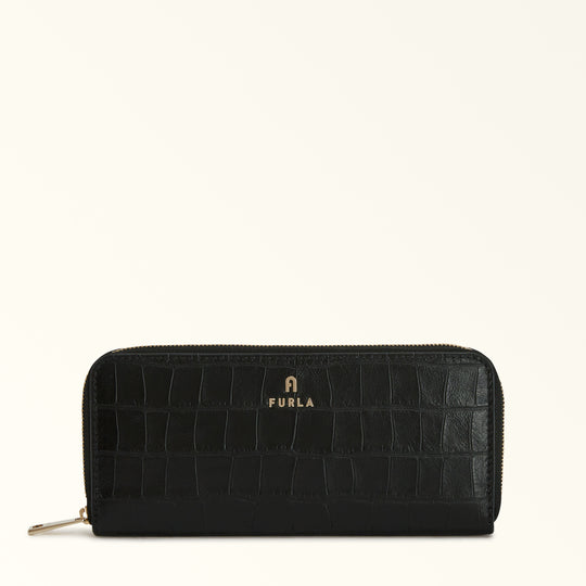 Furla Camelia zip Around Slim Wallet Nero O6 XL