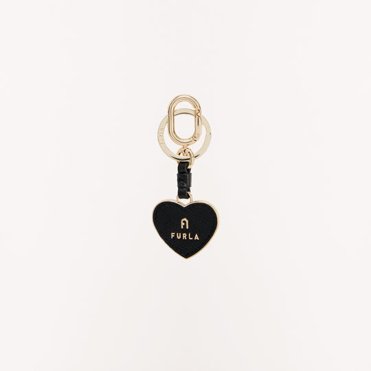Furla Camelia Heart Keyring Nero O6 One Size