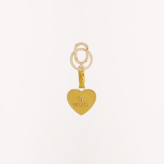 Furla Camelia Heart Keyring Honey One Size
