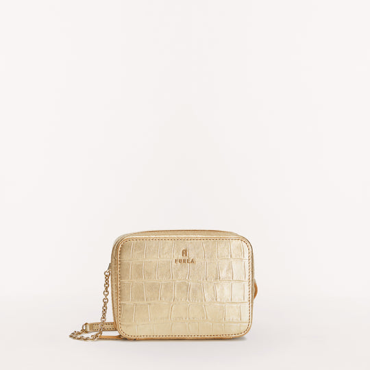 Furla Camelia Camera Case Crossbody Bag Gold Mini