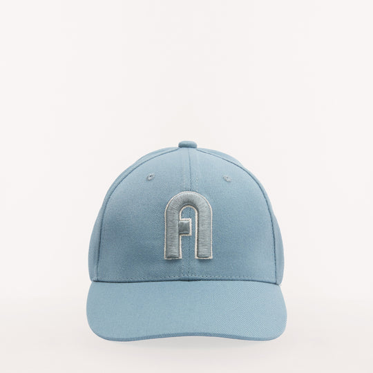 Furla Varsity Style Adjustable Baseball Cap Blue Denim 56