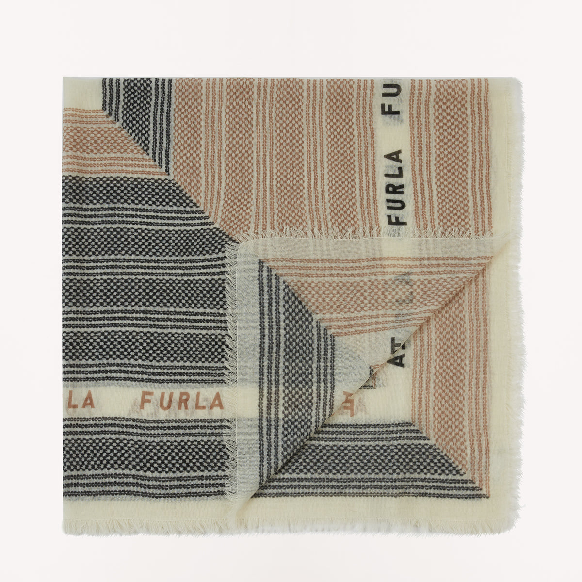 Furla Favola Shawl 120x120 WT00052 Toni Perla 120x120 Lana Strip Rope