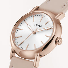 Furla Easy Shape Round Case 32mm Watch WW00026 Can Rose Tal H 32mm Vitello Metallo