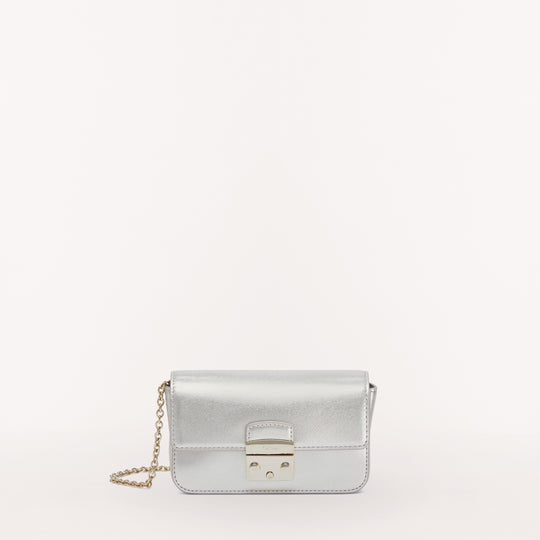 Furla Metropolis Crossbody Bag Silver Mini