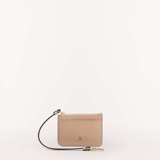 Furla Camelia Zipped Card Case w/ Strap Cameo S