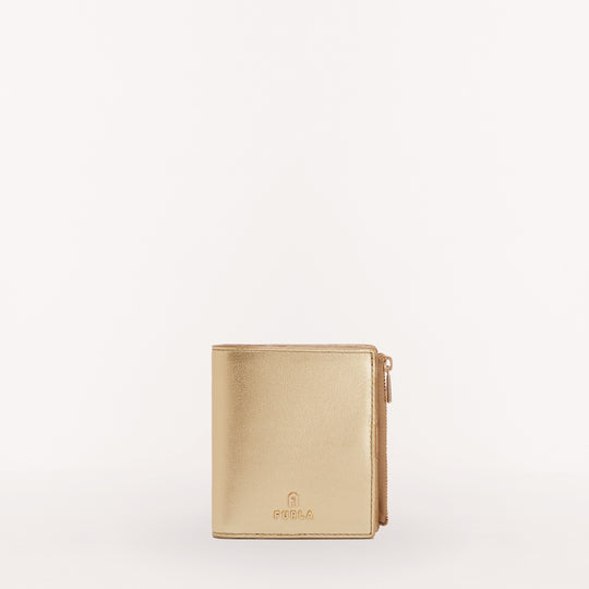 Furla Camelia Bifold Slim Compact Wallet Gold S
