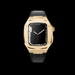 Golden Concept Apple Watch Case Gold/Black 44mm Steel Leather 7-Mar-23