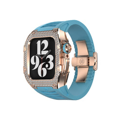 Golden Concept Apple Watch Case Series 7 Rose Gold Blue 45mm