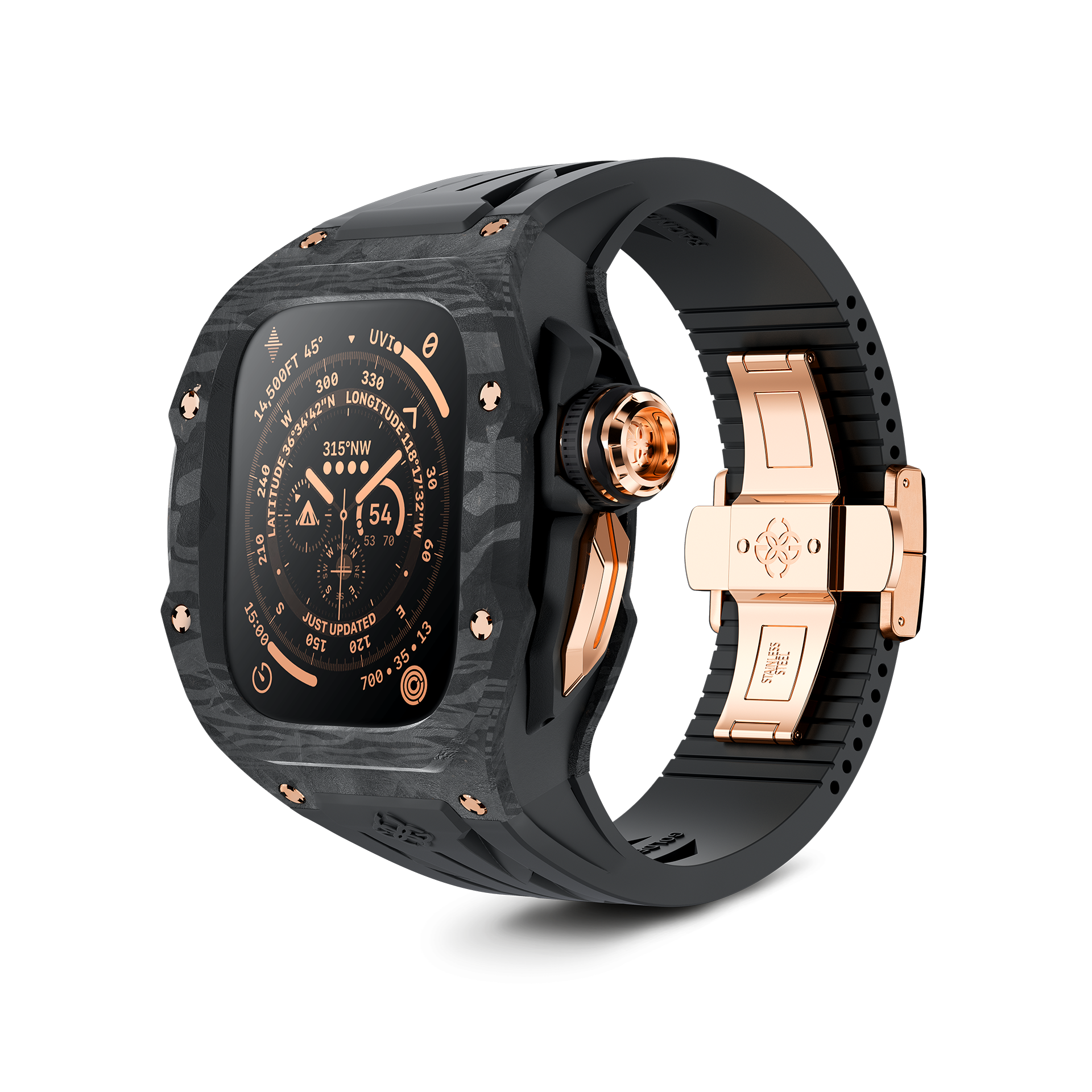 golden concept carbon & titanium rose gold carbon 49mm apple watch cases 400200 40000001