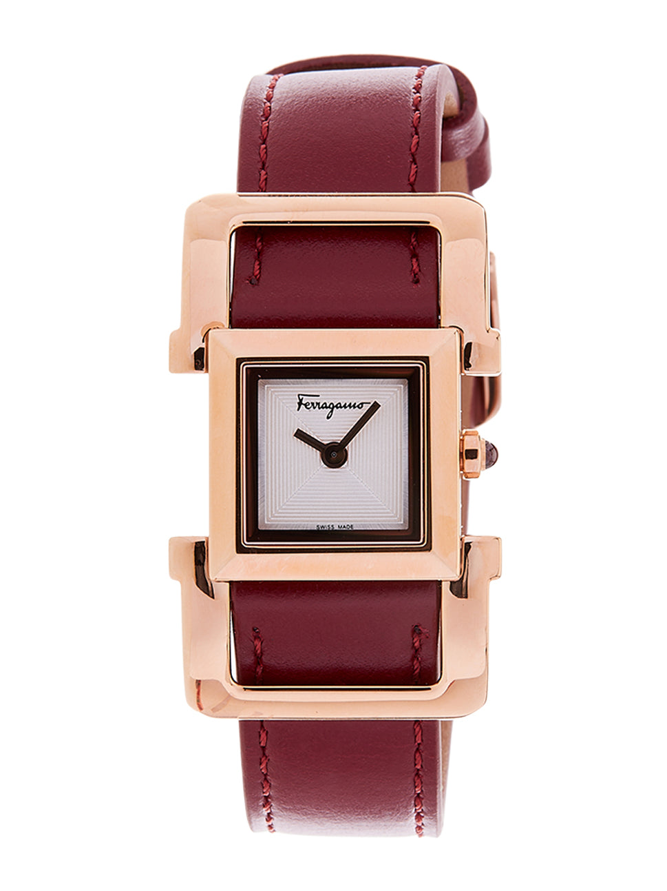 Ferragamo Women's Square Ingot Watch White/Grey 19mm SFMA00221