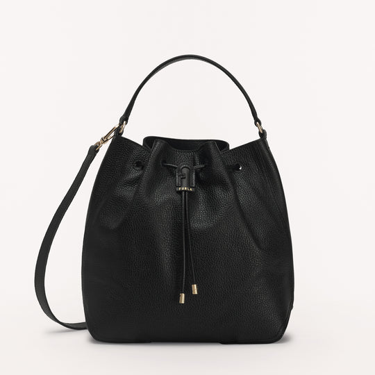 Furla Atena Drawstring Bucket Bag Nero M
