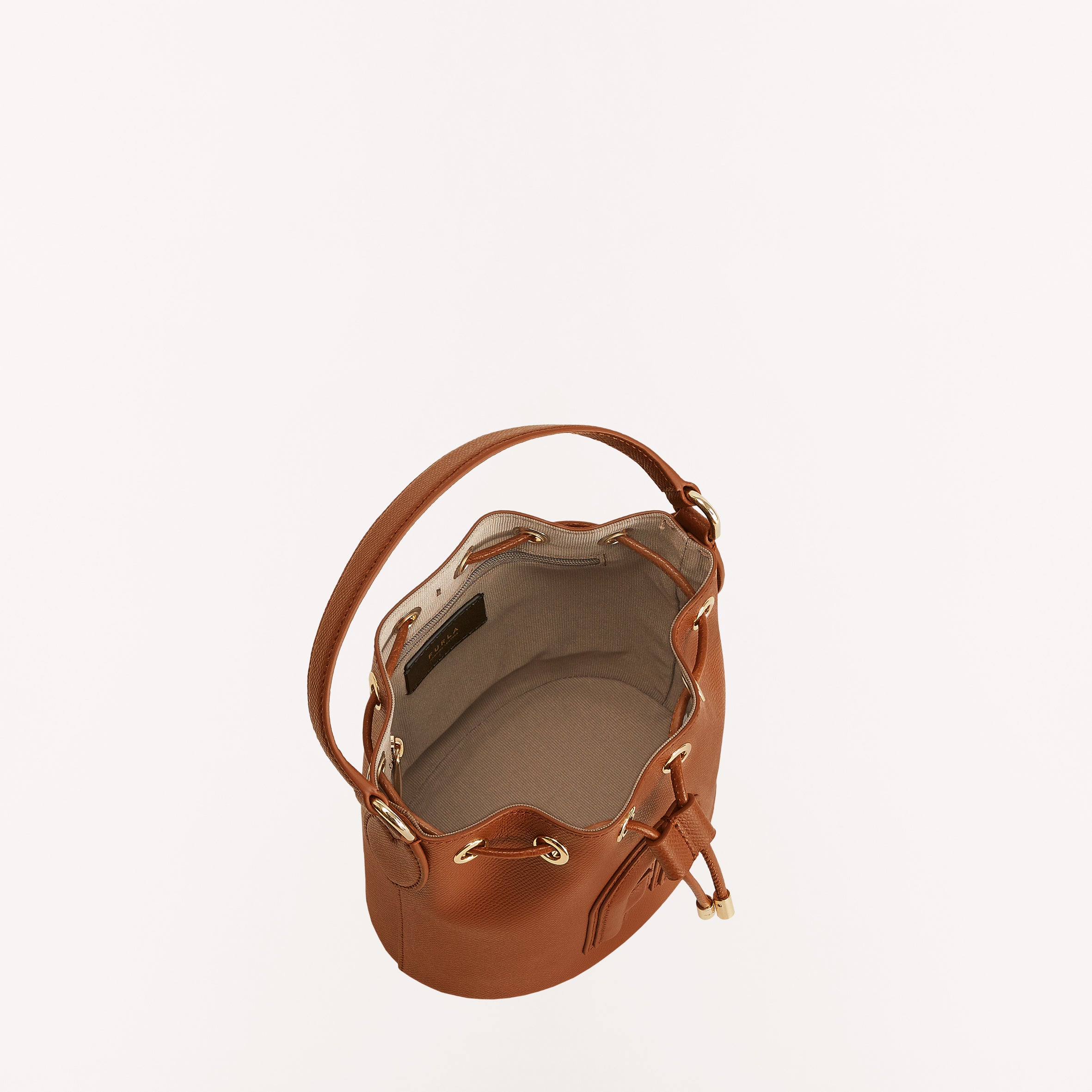Furla Clio Drawstring Leather Bucket Bag In Cognac H At Nordstrom
