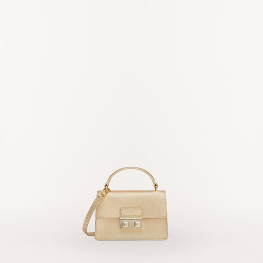 Furla Bella Top Handle Bag Color Gold Micro