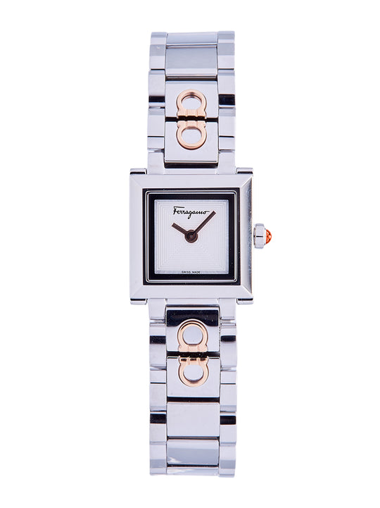 Ferragamo Ferragamo Women's Square Watch White/Silver