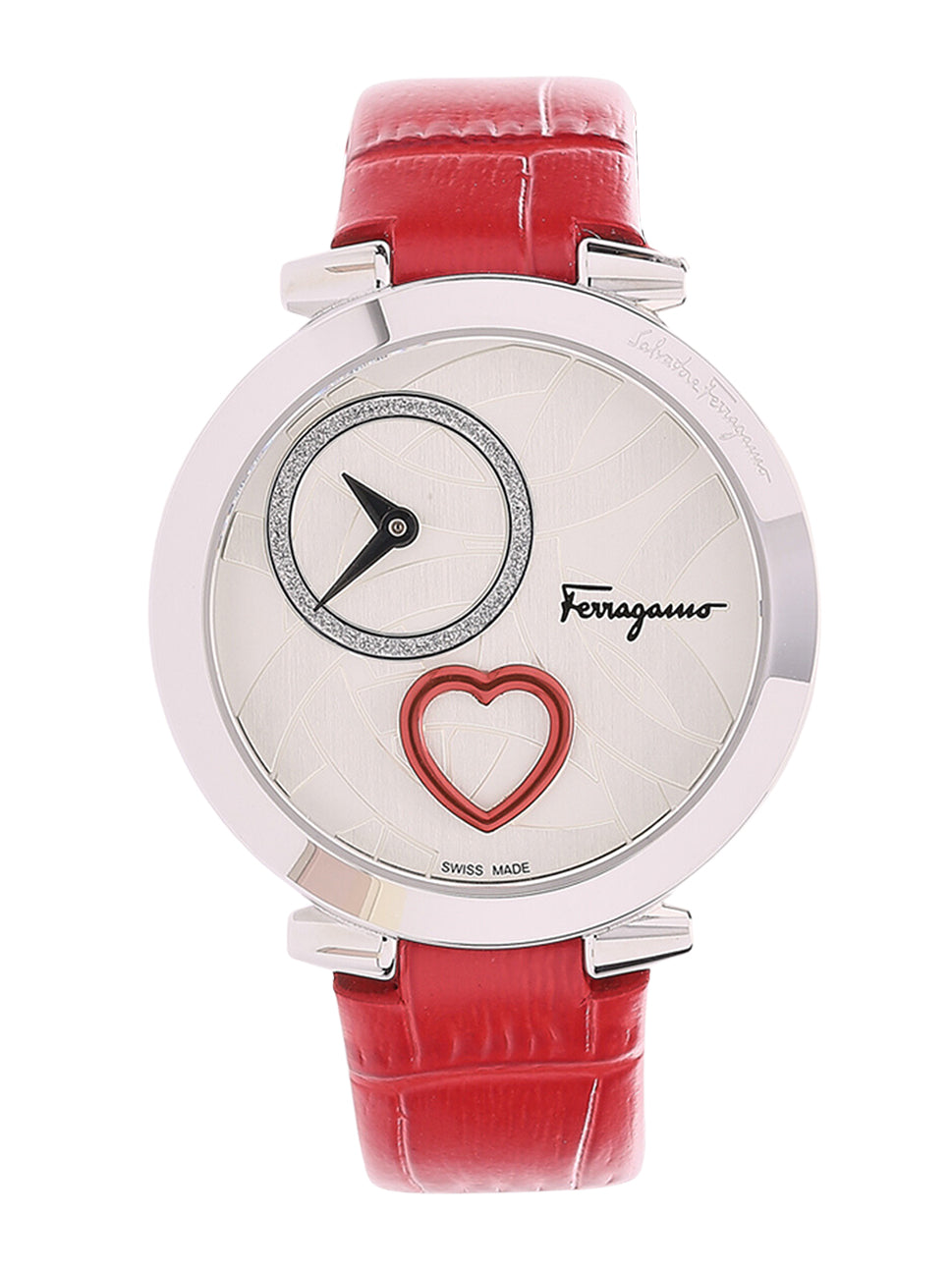 Ferragamo Women's Cuore Watch Silver/Red 39mm SFUN00122