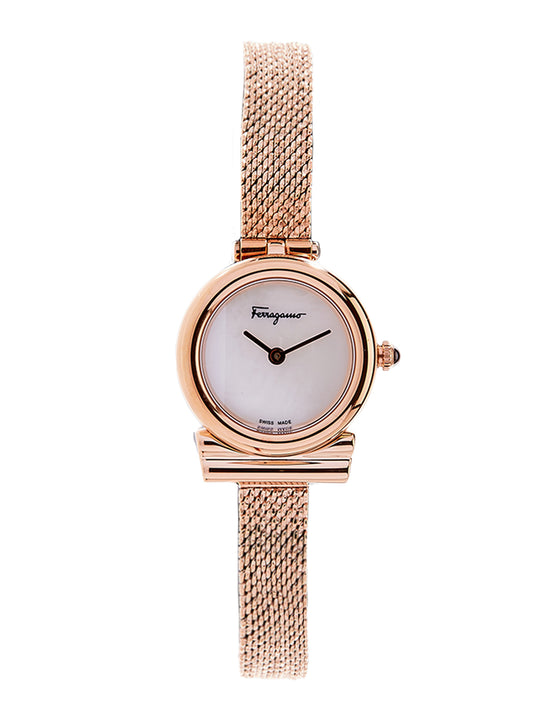 Ferragamo Ferragamo Women's Gancini Watch White/Gold