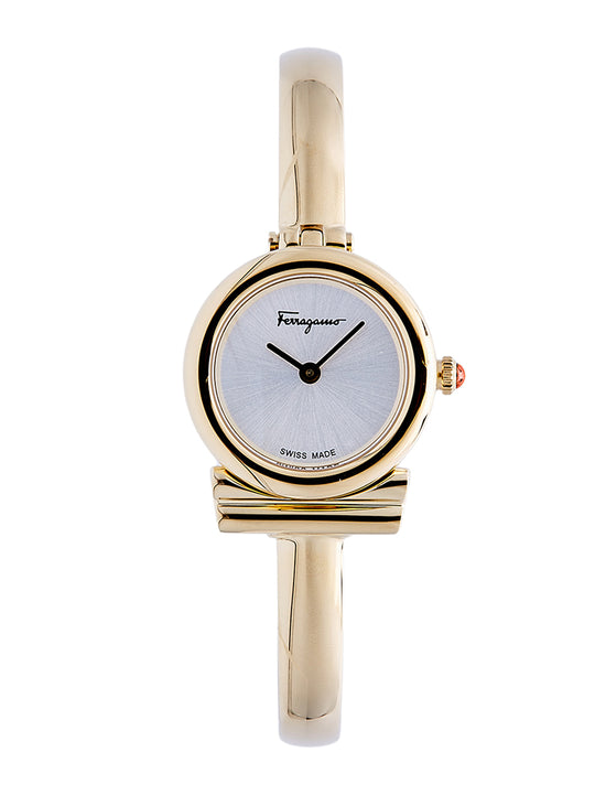 Ferragamo Ferragamo Women's Gancini Watch White/Gold