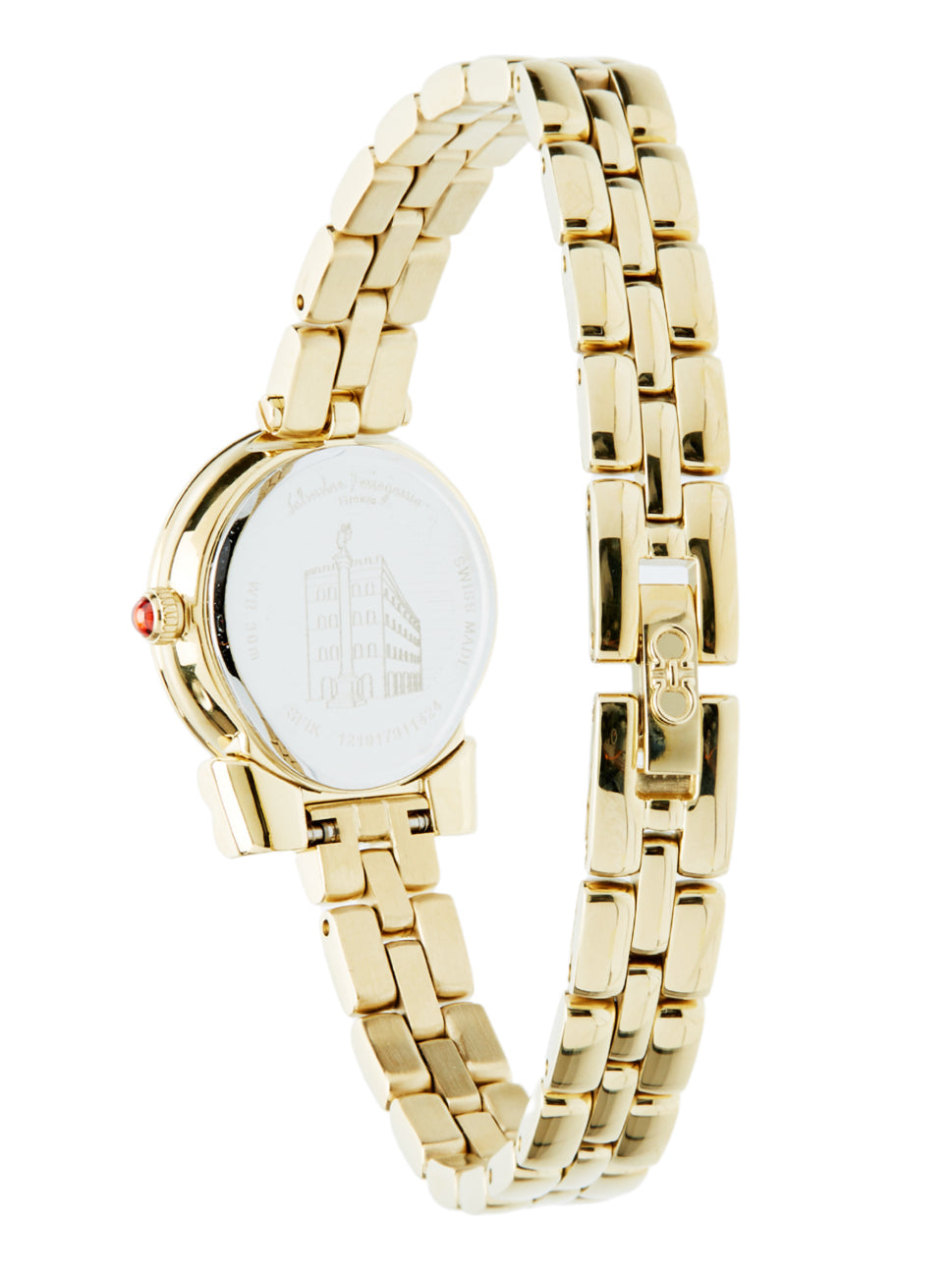 Ferragamo Women's Gancini Quartz Watch White/Gold 22mm SFIK01420