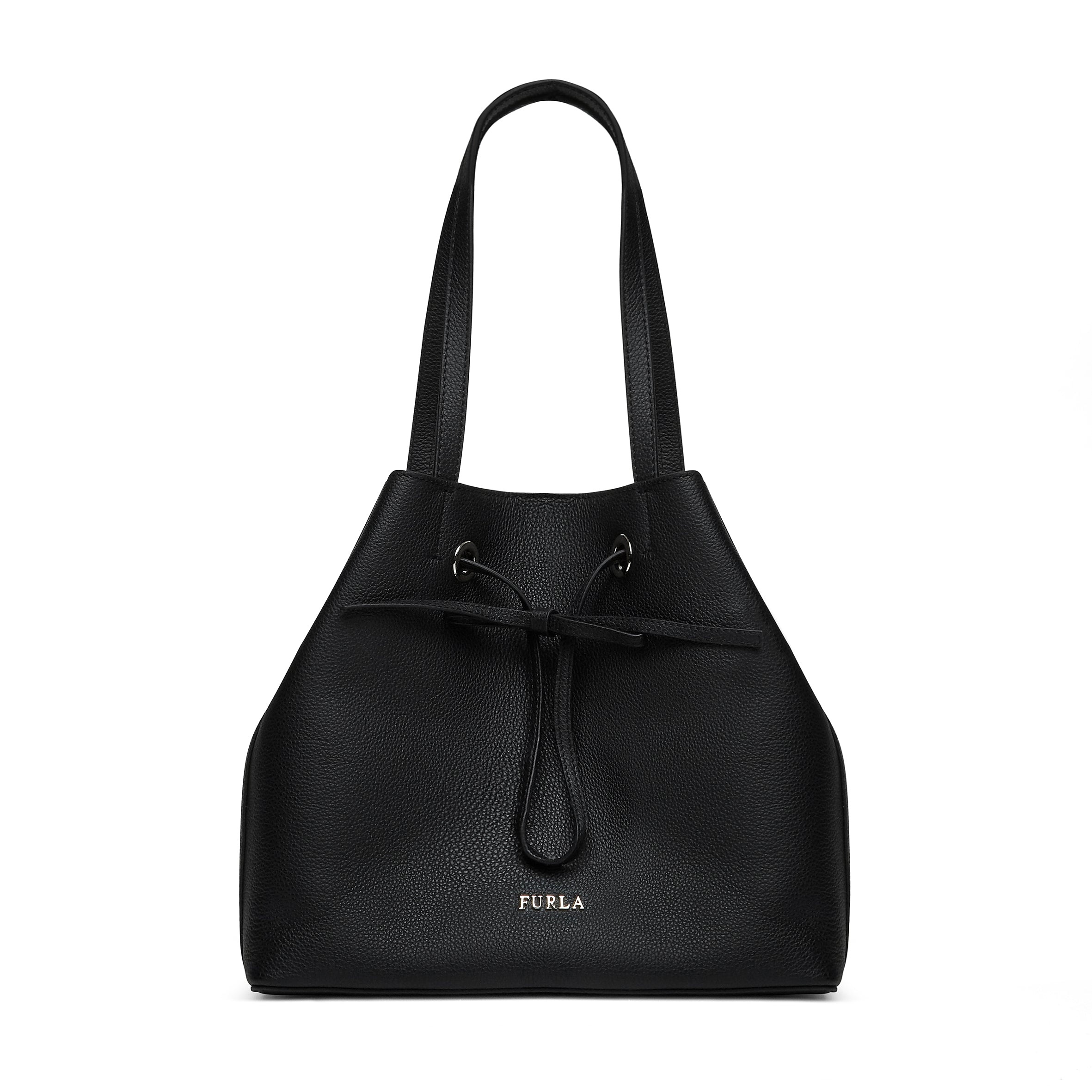 Furla Costanza Drawstring Bucket Bag w/ Handle Nero M BOL5CSZVTO000O60001007