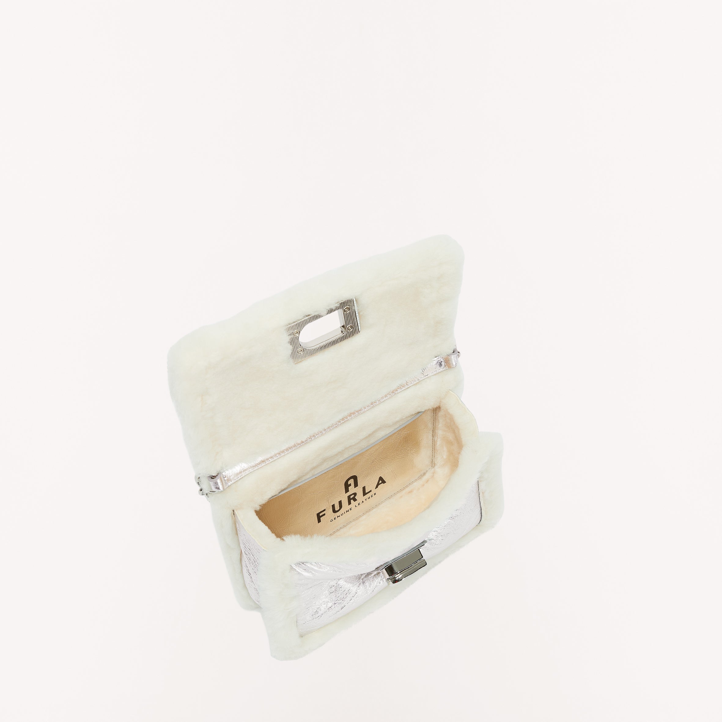 Furla 1927 Soft 20 Mini Crossbody Bag Wht Ctn/Slv/Ner Mini WB00339 WB00339BX04140870S1003