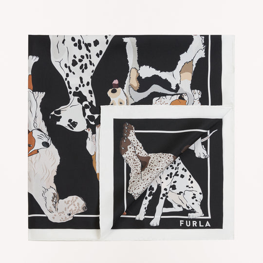 Furla Tortona Carre' 90x90 Scarf Nero 90x90