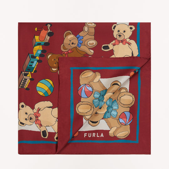 Furla Tortona Carre' 90x90 Scarf Ciliegia D 90x90
