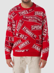 Supreme Street Signs Sweater Red